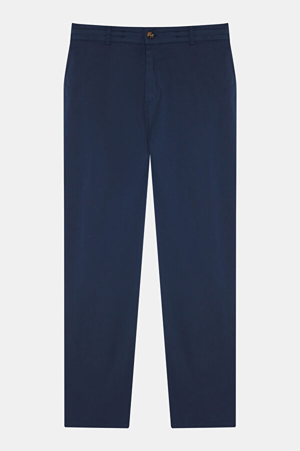 Relax Fit Navy Straight Linen Men's Pants