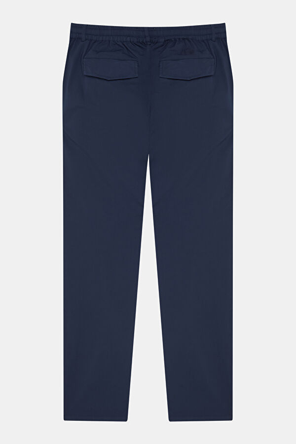 Relax Fit Navy Straight Linen Men's Pants 4