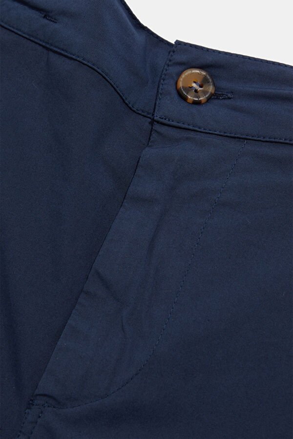 Relax Fit Navy Straight Linen Men's Pants 5