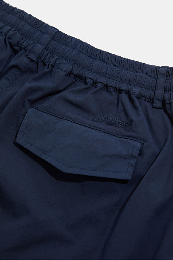Relax Fit Navy Straight Linen Men's Pants 6