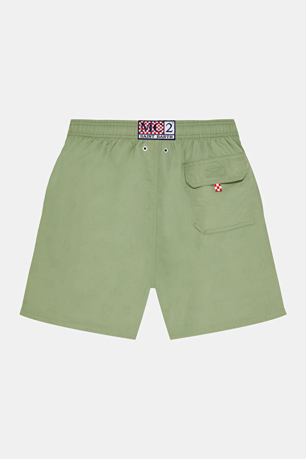 Men's Swimsuit with Mint Pattern and Elastic Waistband 2