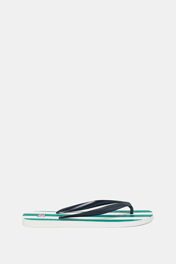 Green Striped Slippers