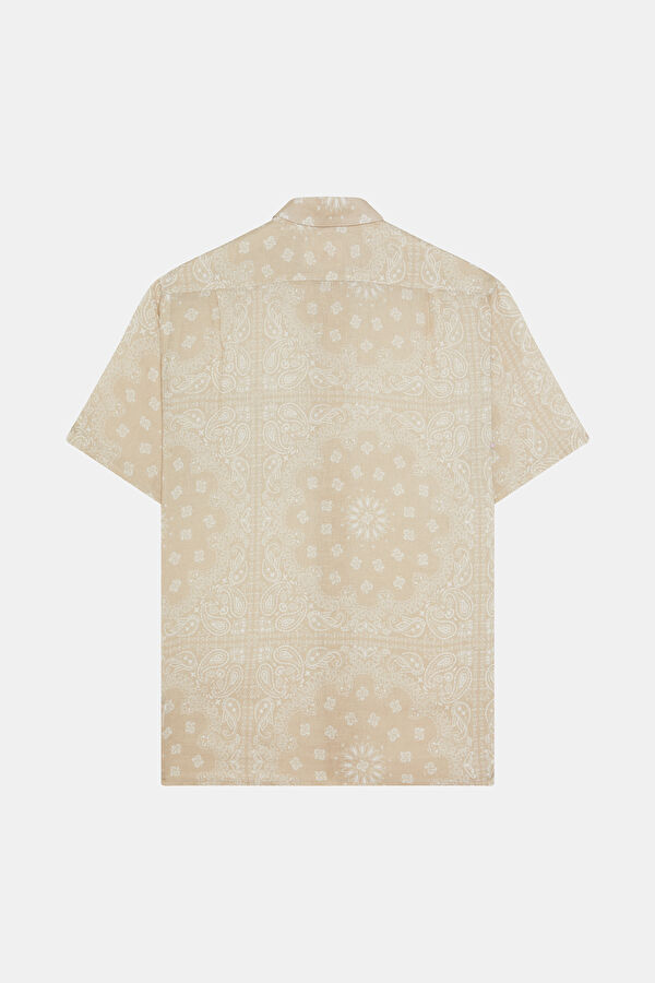 Beige Patterned Men's Shirt 2
