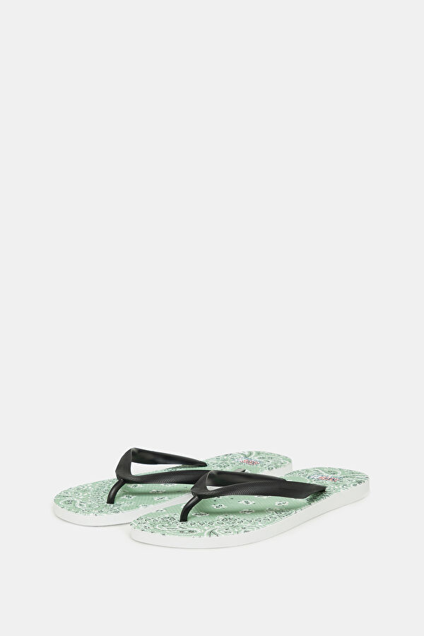 Light Green Patterned Slippers 2