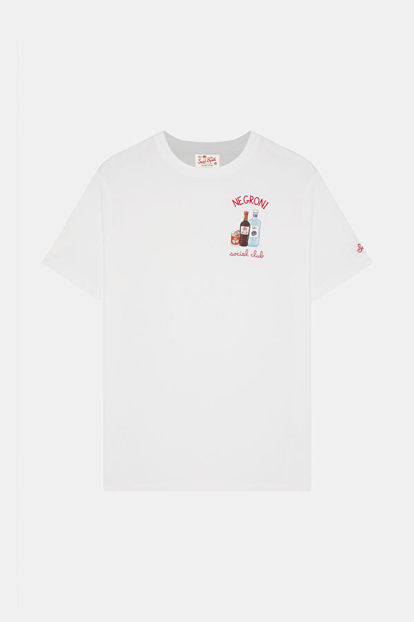 White Crew Neck Printed Men's T-Shirt