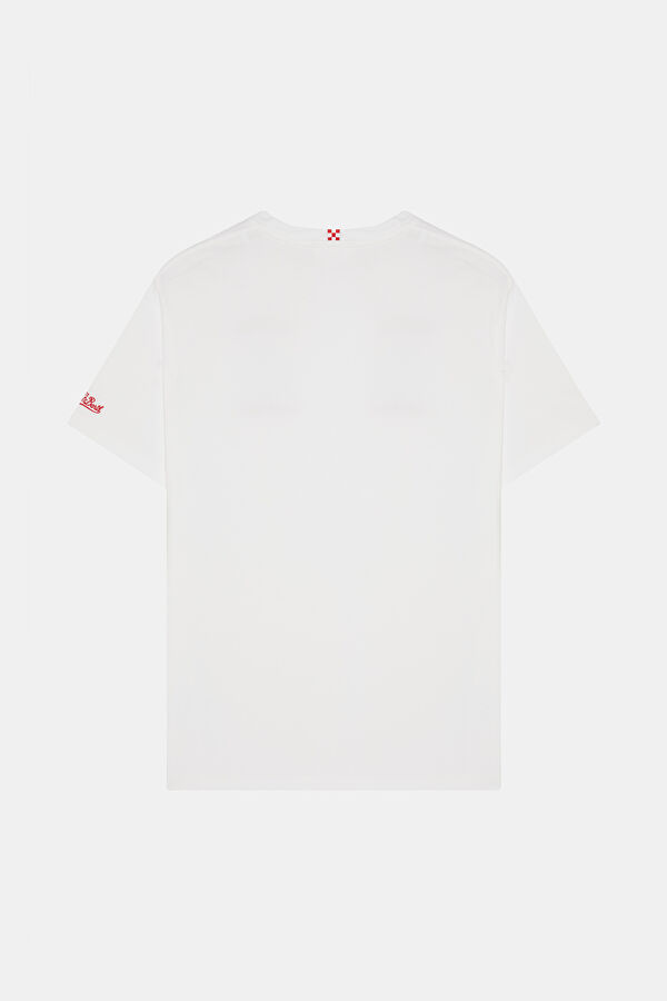 White Crew Neck Printed Men's T-Shirt 2