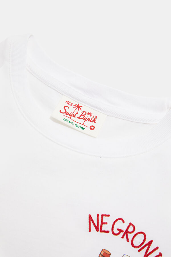 White Crew Neck Printed Men's T-Shirt 3