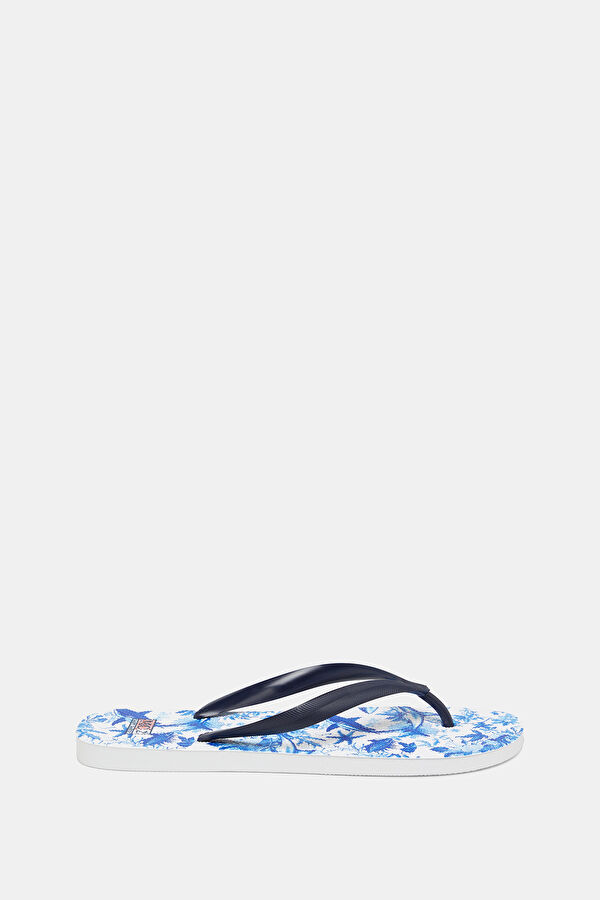 Blue Patterned Slippers
