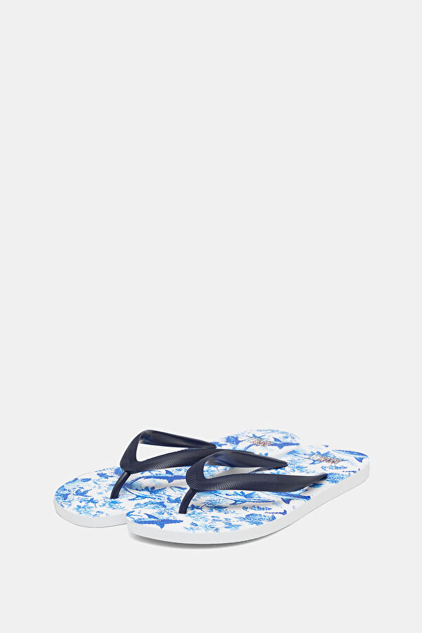 Blue Patterned Slippers 2