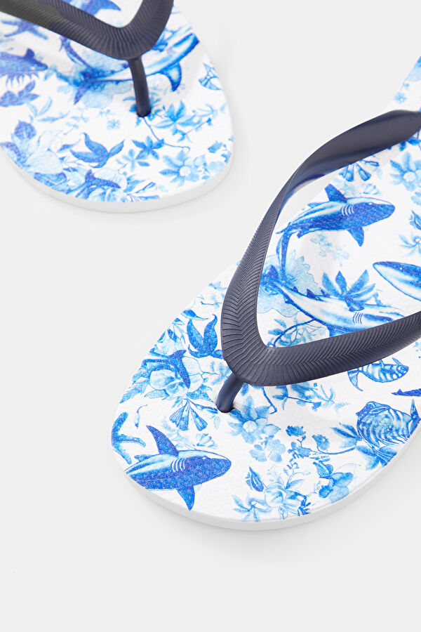 Blue Patterned Slippers 4