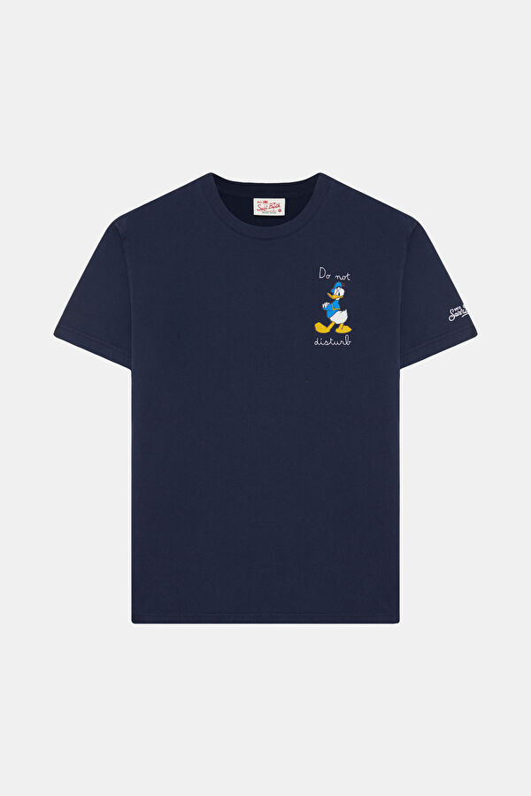 Navy Blue Crew Neck Printed Men's T-Shirt