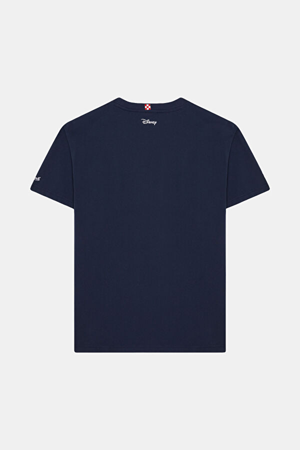 Navy Blue Crew Neck Printed Men's T-Shirt 2
