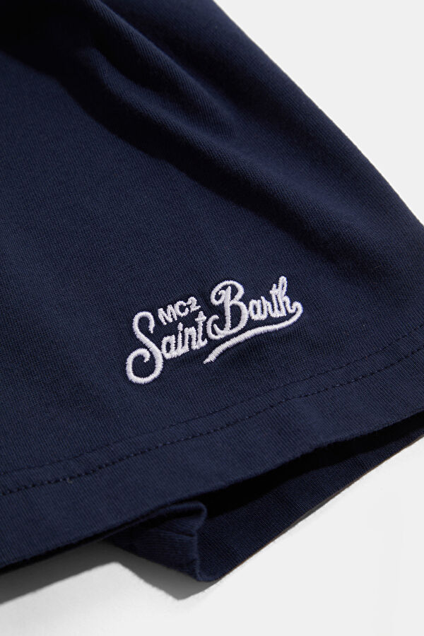 Navy Blue Crew Neck Printed Men's T-Shirt 5