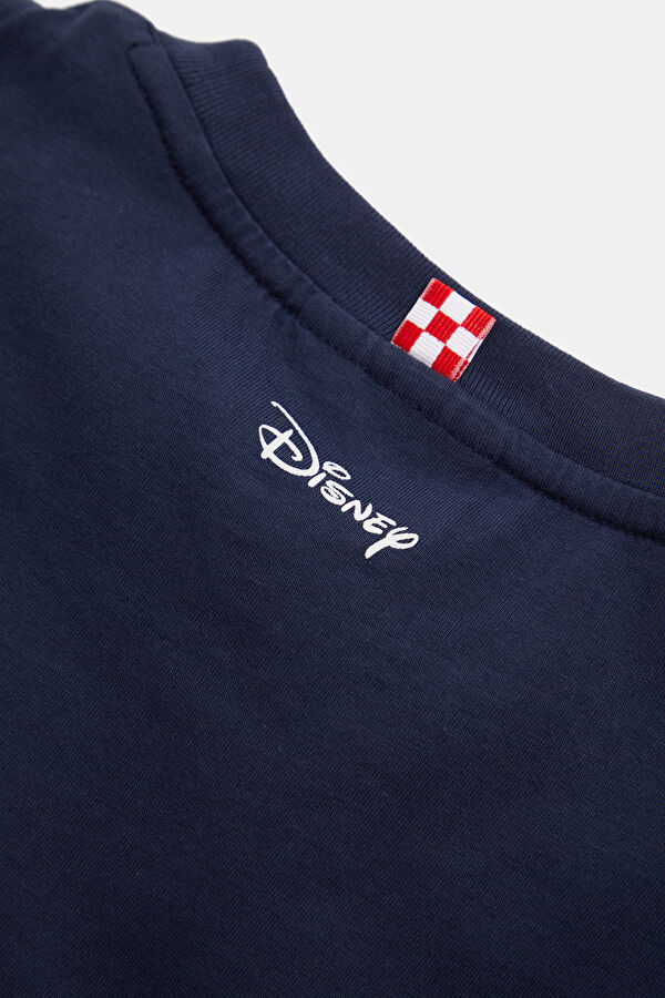 Navy Blue Crew Neck Printed Men's T-Shirt 6