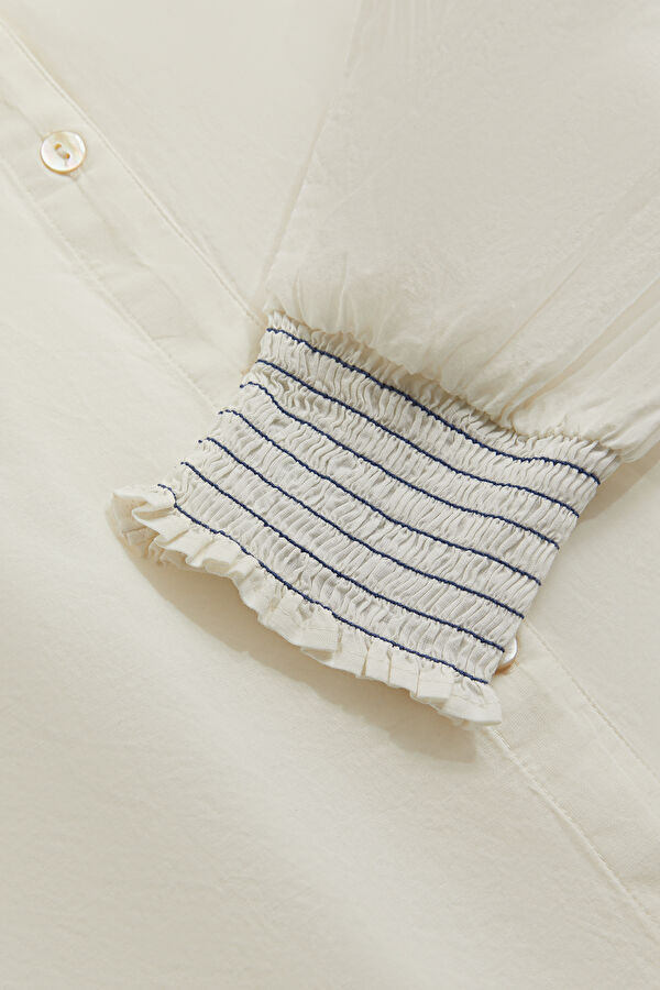 Off-white patterned mandarin collar women's shirt 4