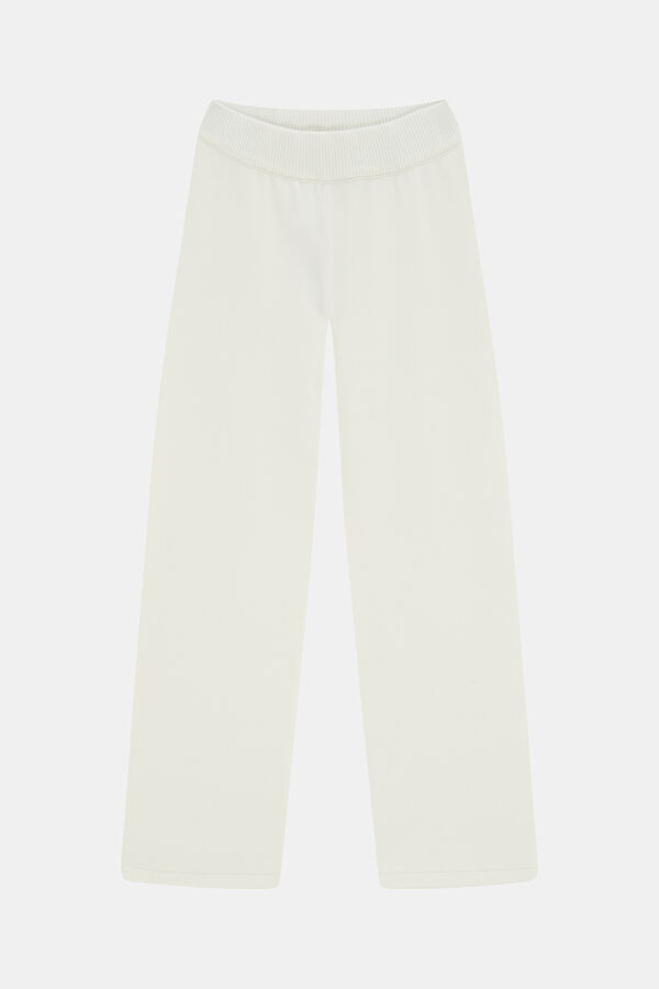 Ecru Wide Leg Women's Pants