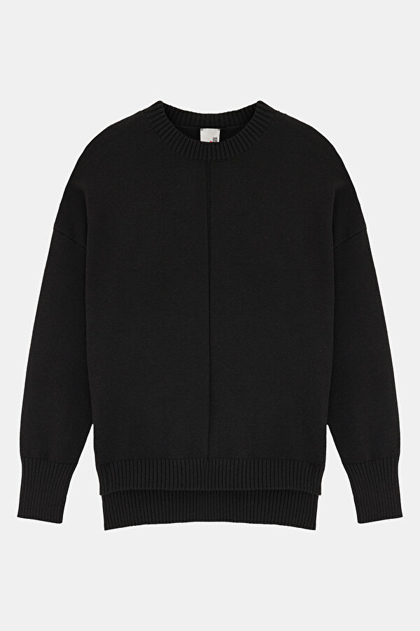 Black Patterned Women's Sweater