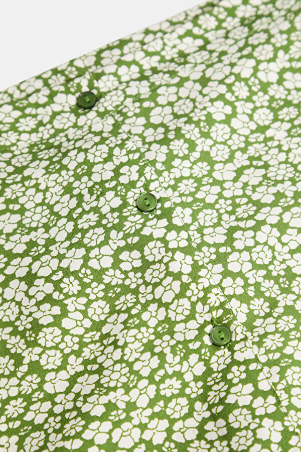 Green Floral Patterned Women's Skirt 3