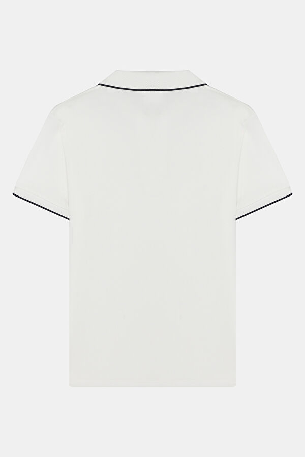 Beyaz Polo Yaka Erkek T-Shirt 2