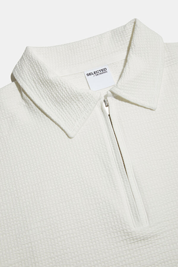 Ecru Polo Neck T-Shirt 6