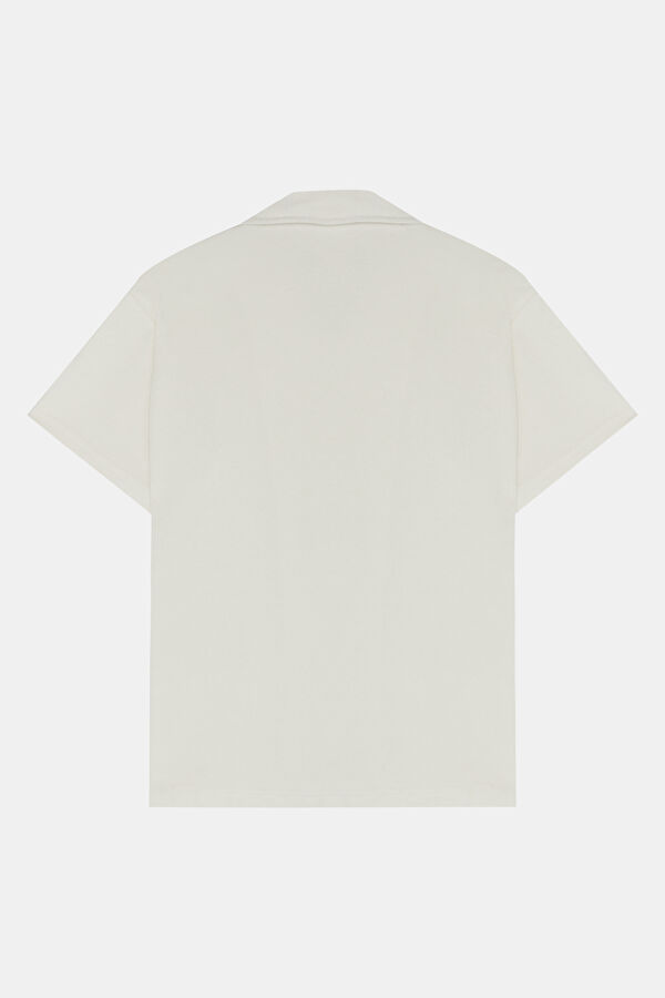 Ecru Polo Collar Men's T-Shirt 2