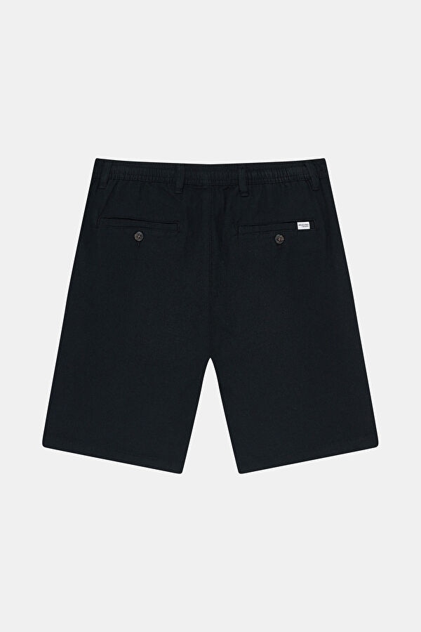 Black Linen Cotton Men's Shorts 2