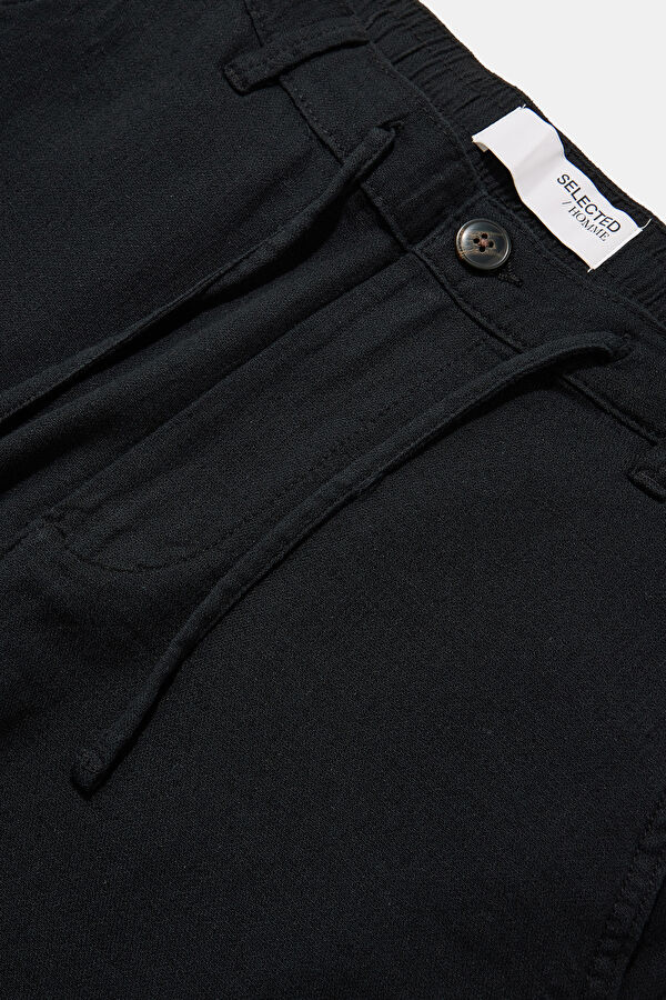 Black Linen Cotton Men's Shorts 3