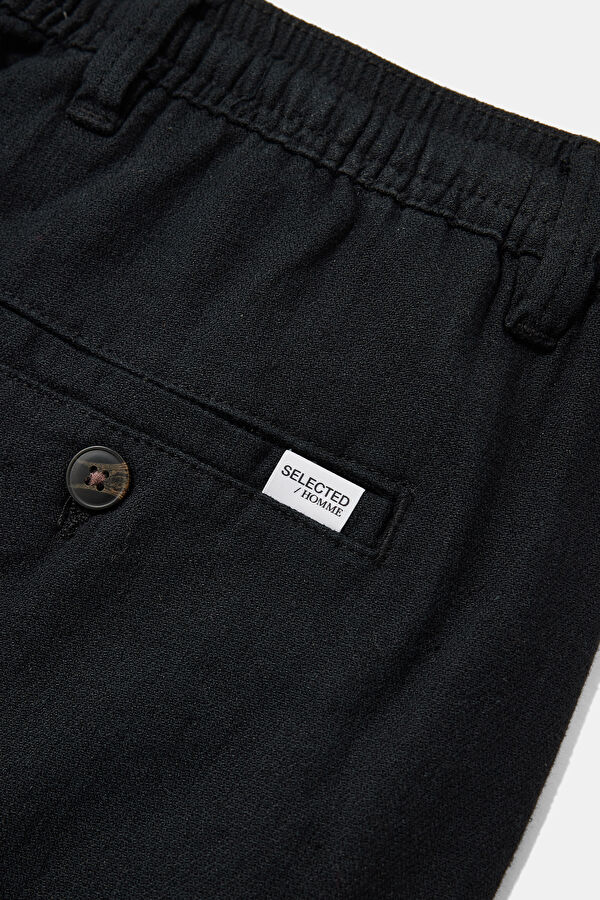 Black Linen Cotton Men's Shorts 4