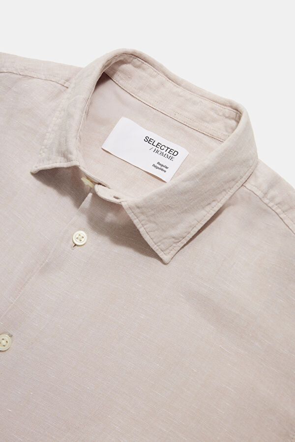 Ecru Linen Men's Shirt 3