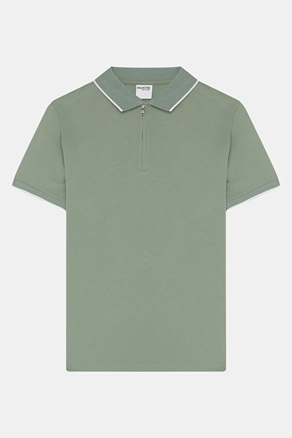 Light Green Polo Collar Men's T-Shirt