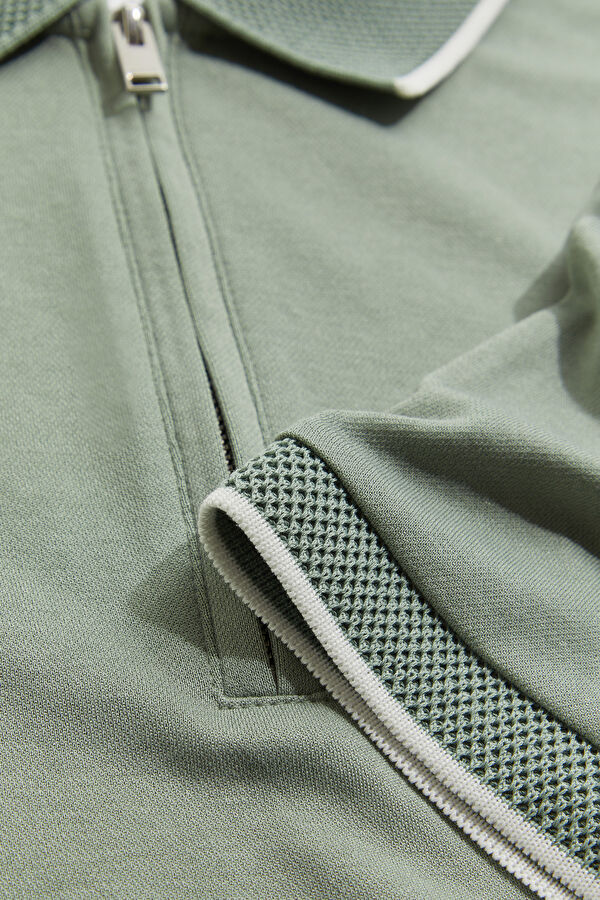 Light Green Polo Collar Men's T-Shirt 4