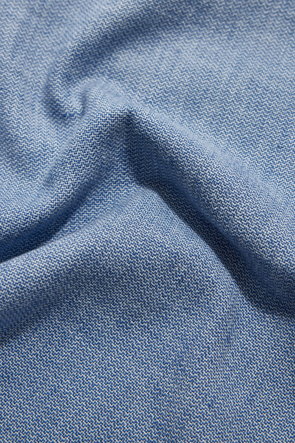 Light Blue Straight Leg Linen Cotton Men's Trousers 4