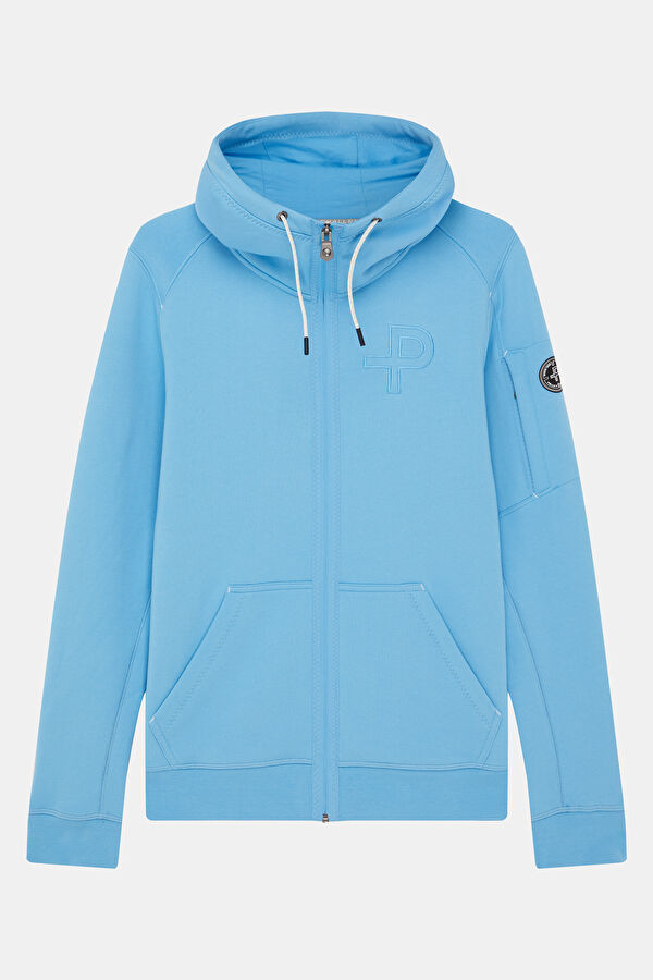 Mavi Kapuşonlu Erkek Sweatshirt