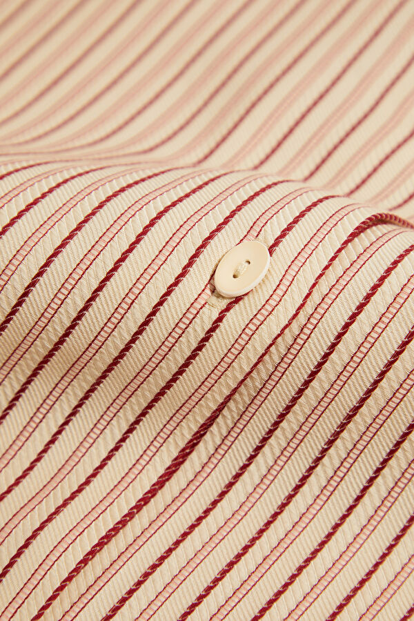 Relaxed Fit Light Pink Striped Women's Shirt 7