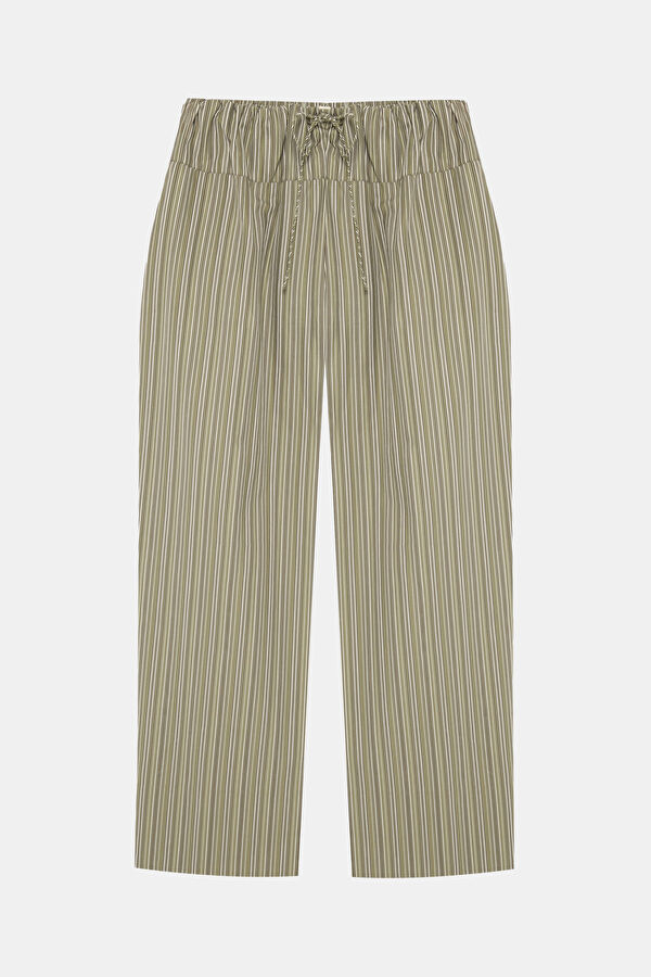 Relax Fit Khaki Straight Leg Women's Trousers 2