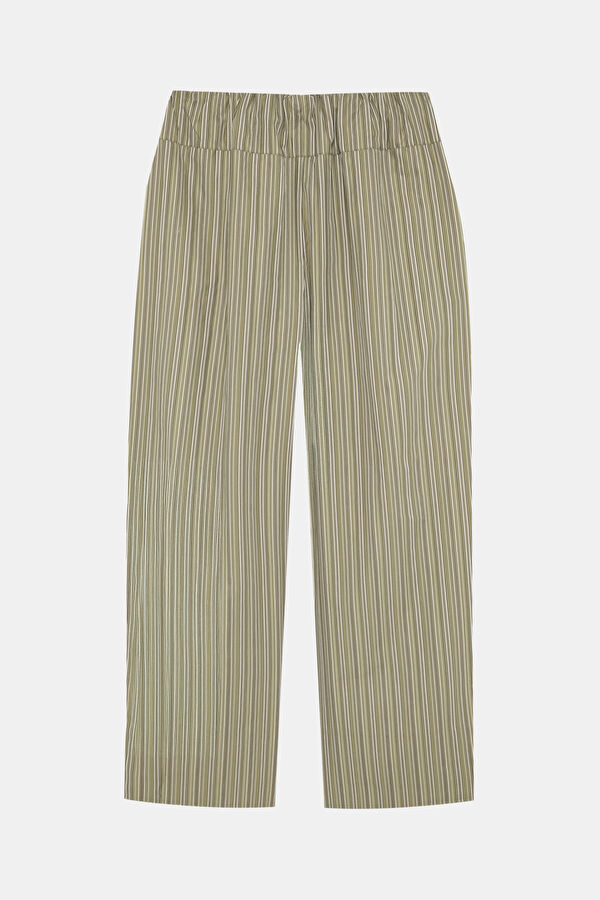 Relax Fit Khaki Straight Leg Women's Trousers 3