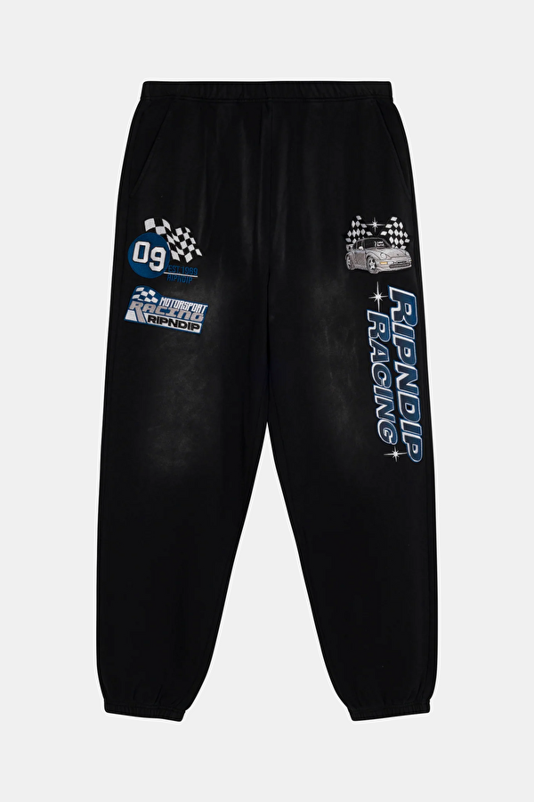 Relax Fit Black Wide Leg Sport Men's Trousers