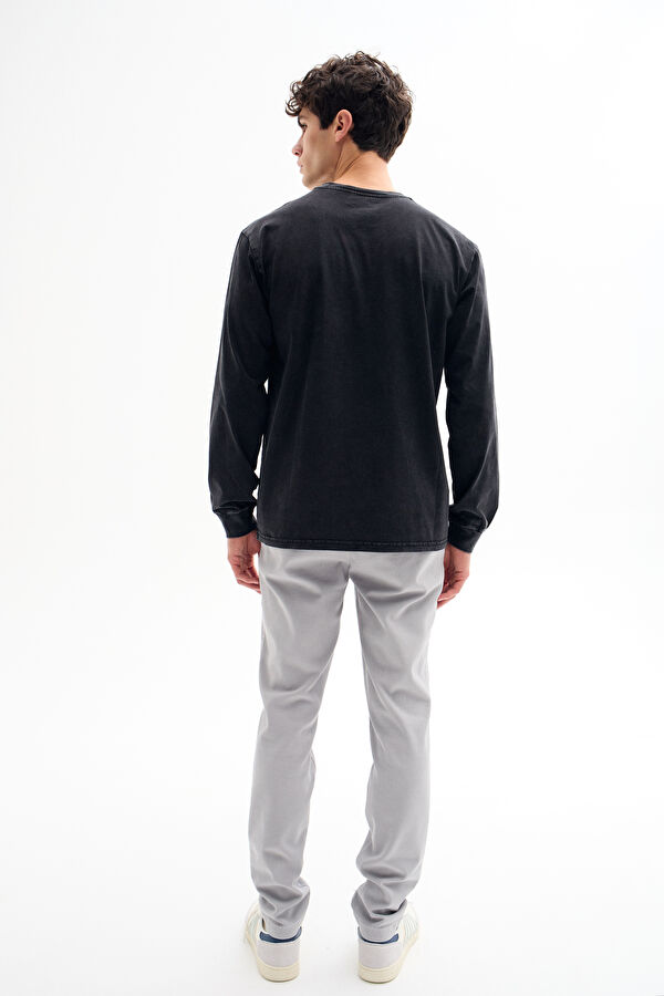 Relax Fit Anthracite Crew Neck Printed Men's T-Shirt 2
