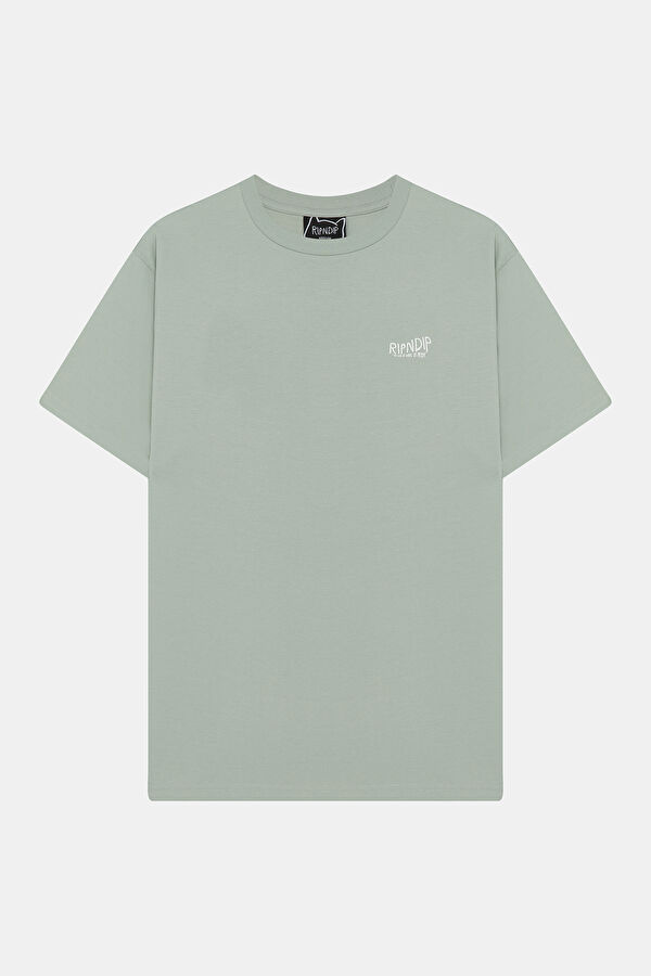 Relax Pattern Light Green Crew Neck Printed T-Shirt