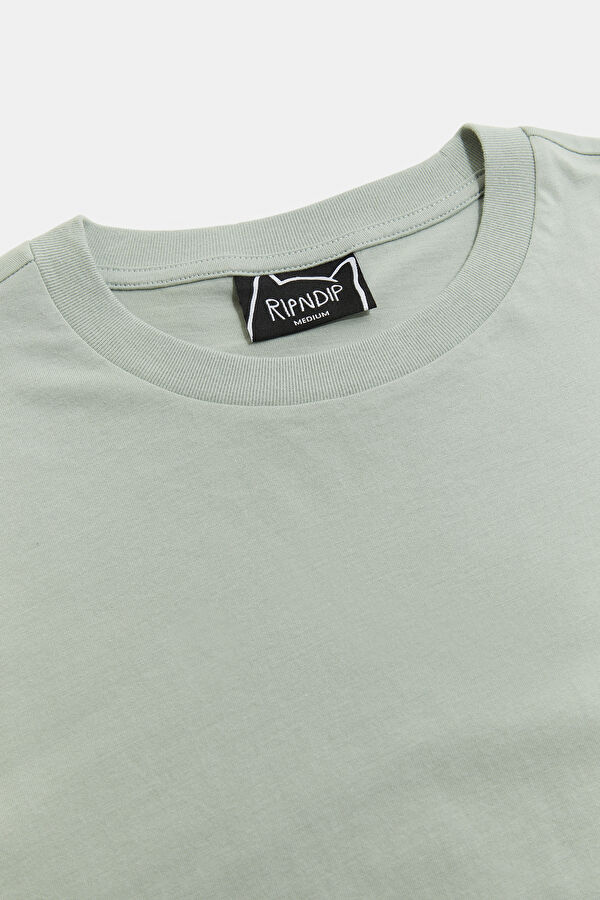 Relax Pattern Light Green Crew Neck Printed T-Shirt 3