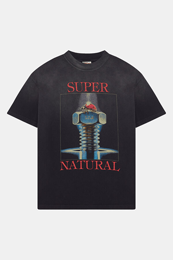 Relax Fit Anthracite Crew Neck Printed Men's T-Shirt
