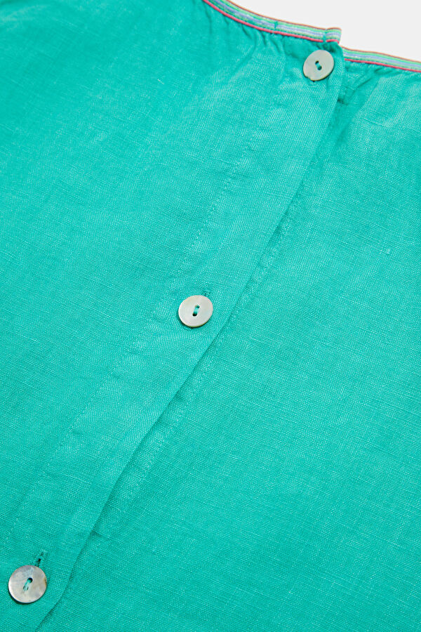Green Patterned Strappy Women's Blouse 4