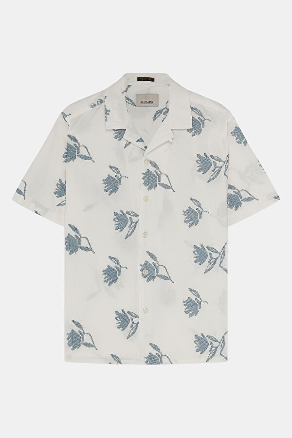 Cream Patterned Men's Shirt