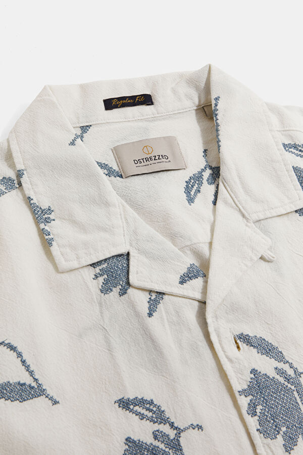 Cream Patterned Men's Shirt 3