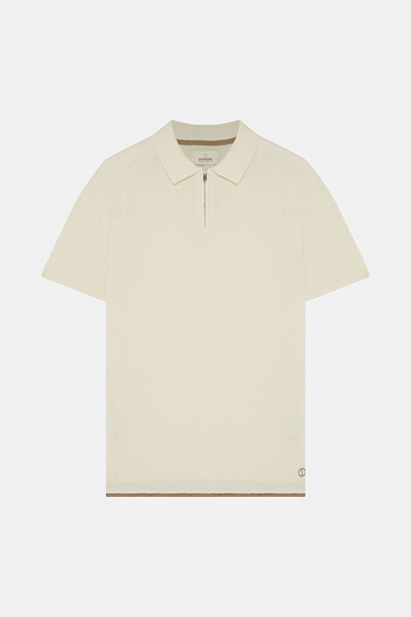 Krem Polo Yaka Erkek T-Shirt