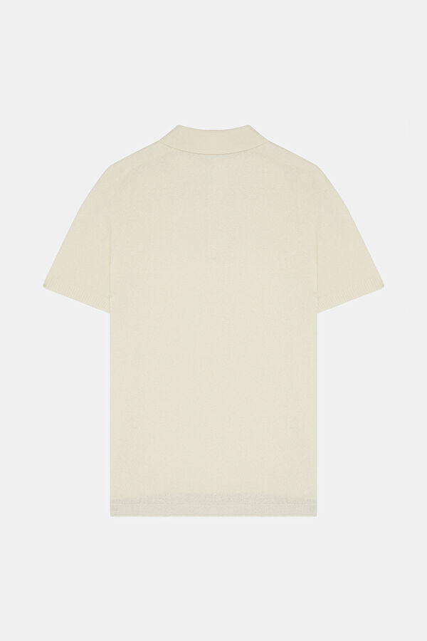 Krem Polo Yaka Erkek T-Shirt 2