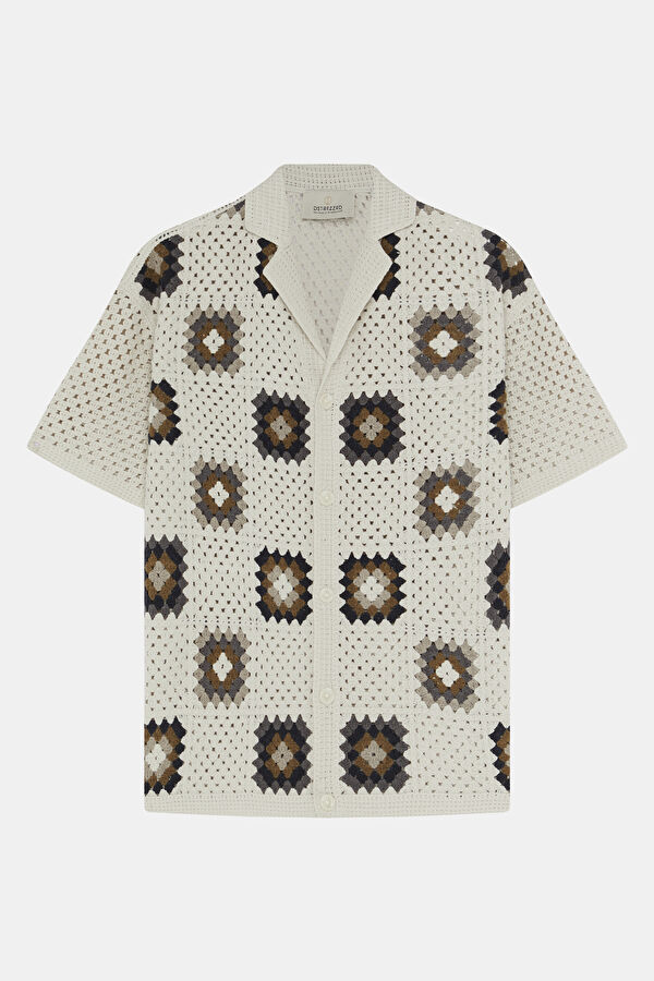 Ecru Design Filled Resort Collar Shirt