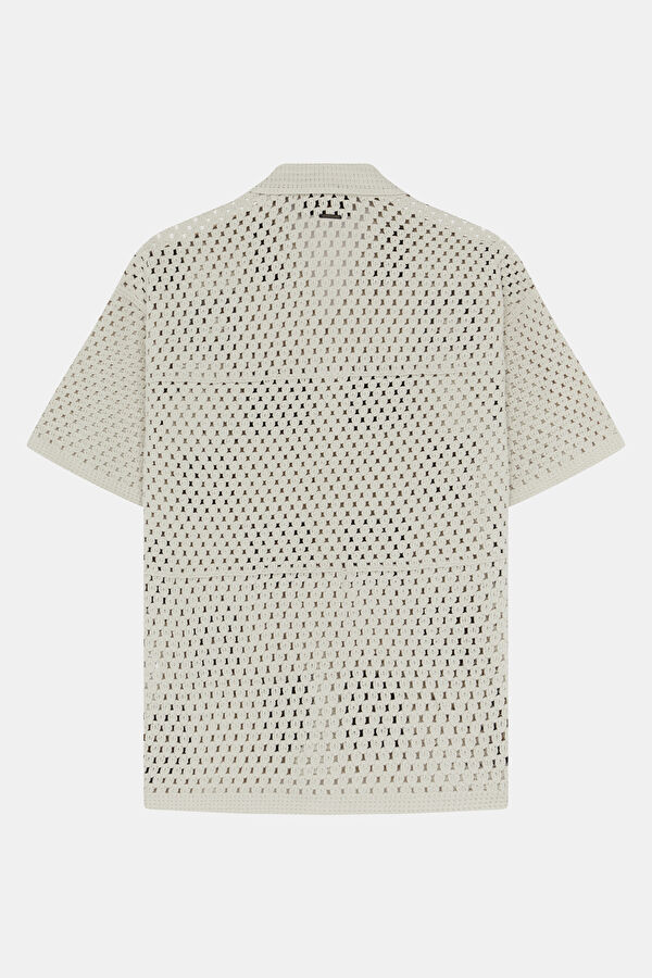 Ecru Design Filled Resort Collar Shirt 2
