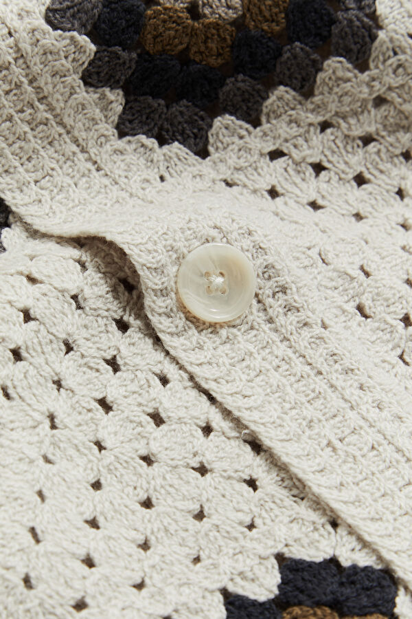 Ecru Design Filled Resort Collar Shirt 4