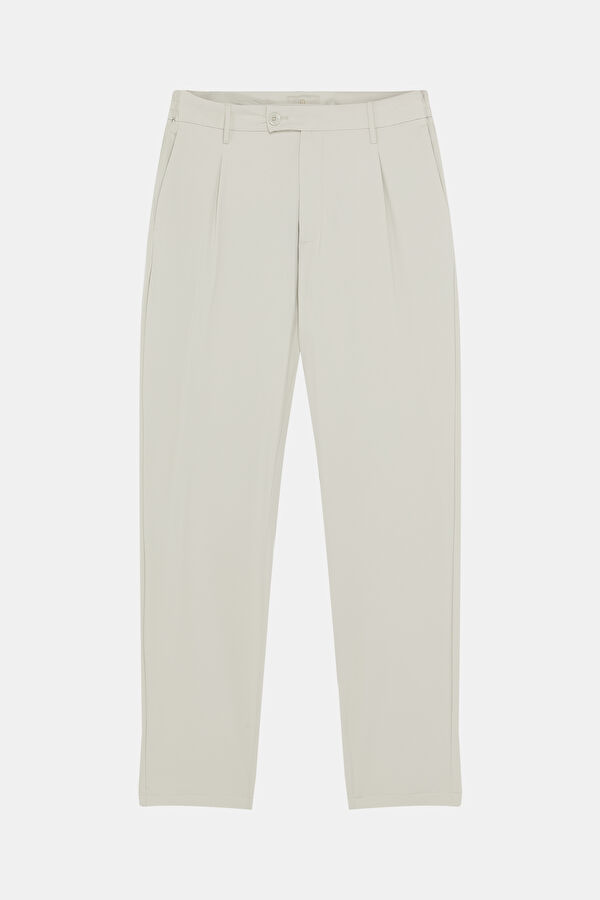 Light Grey Slim-Fit Men's Trousers